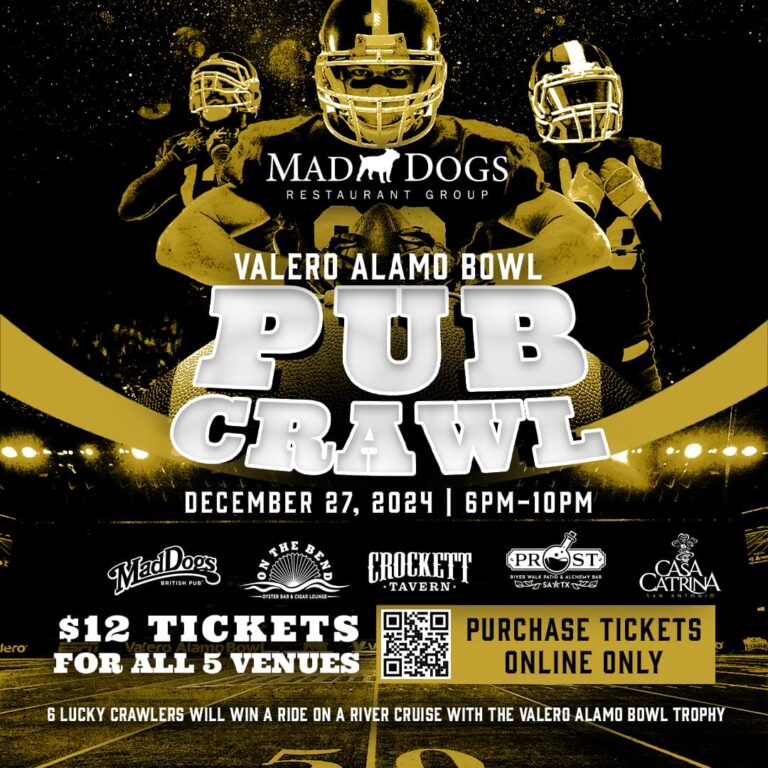 2024 Valero Alamo Bowl Pub Crawl Friday, December 27th 6pm to 10pm